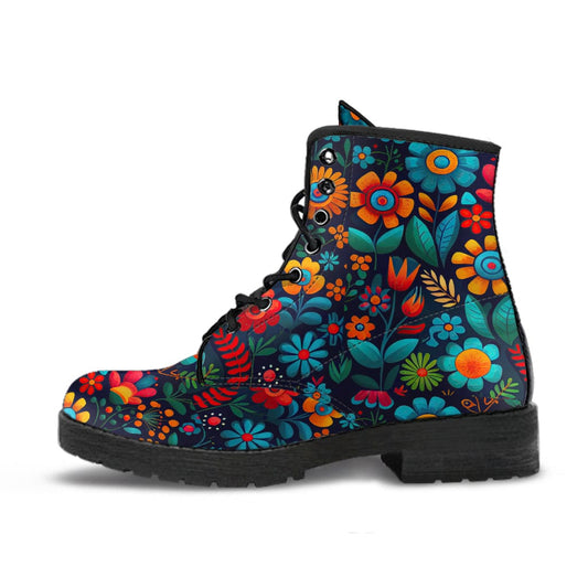 Shoes Pretty Petals - Cruelty Free Leather Boots Women's Leather Boots - Black - Pretty Petals - Cruelty Free Leather Boots / US5 (EU35) Shoezels™ Shoes | Boots | Sneakers