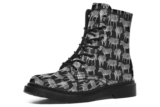 Zebras on Black - Urban Boots