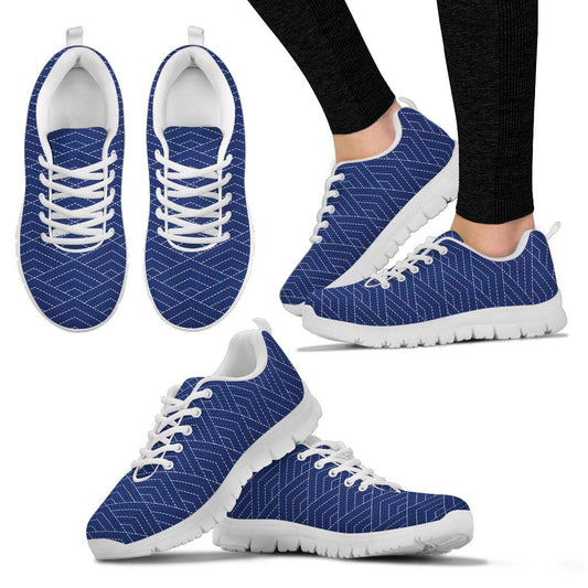 Blue Geometric (Black or White) - Sneakers Shoezels™