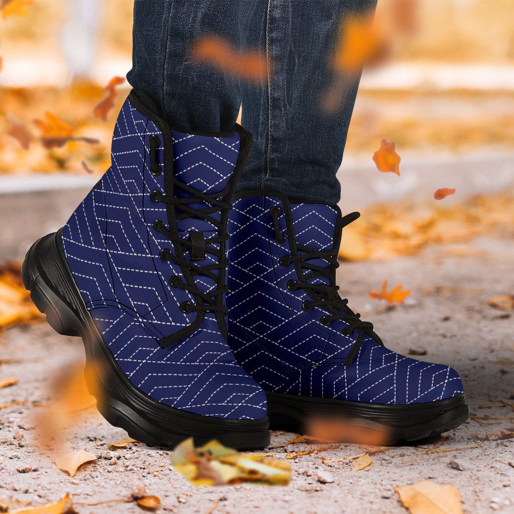 Blue Geometric - Chunky Boots Shoezels™