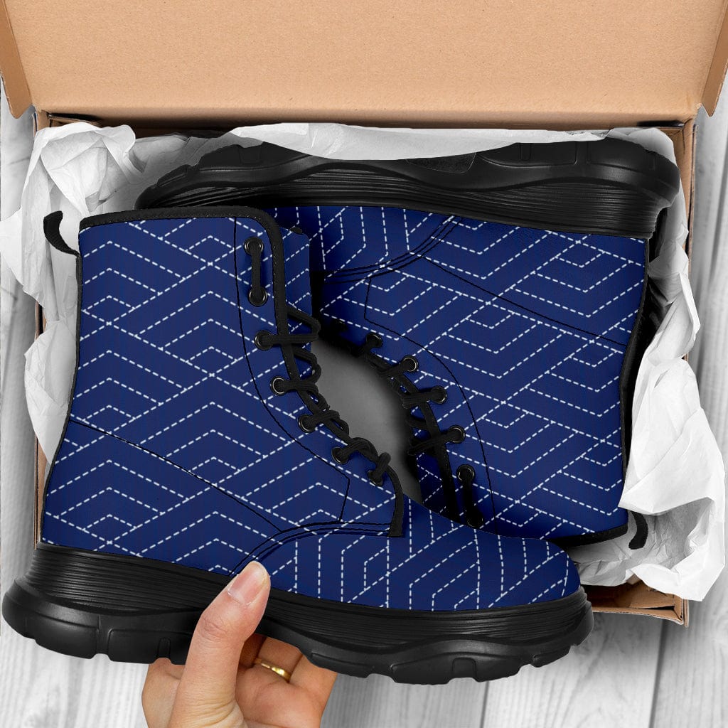 Blue Geometric - Chunky Boots Shoezels™
