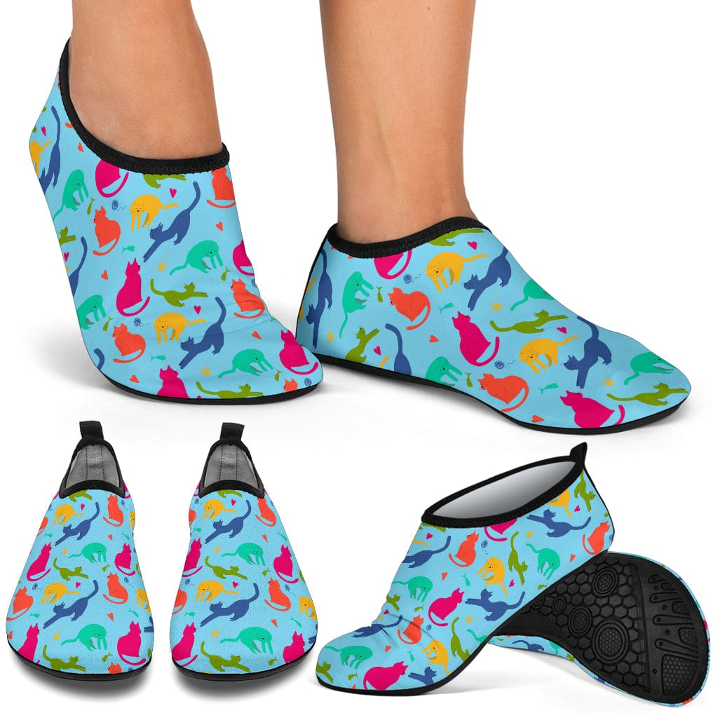 Coloured Cats - Aqua Shoes Shoezels™