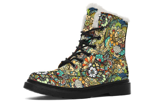 CosyBoots Artsy Flowers - Cosy Boots Women's Cosy Boots / Black Sole / US 4.5 / EU35 Shoezels™