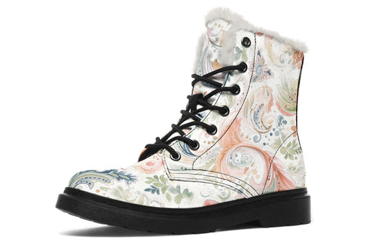 CosyBoots Neutral Floral Paisley - Cosy Boots Women's Cosy Boots / Black Sole / US 4.5 / EU35 Shoezels™