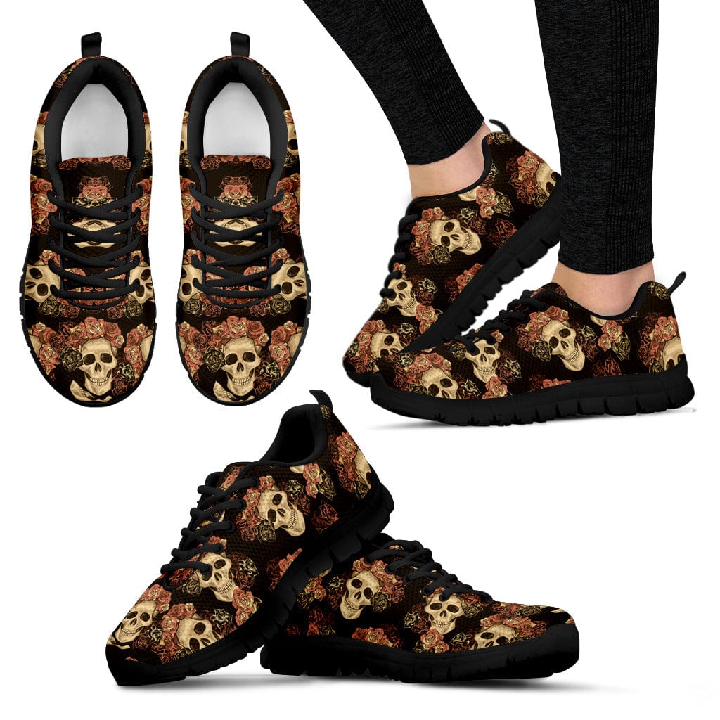 Gothic Skull & Roses - Sneakers Shoezels™