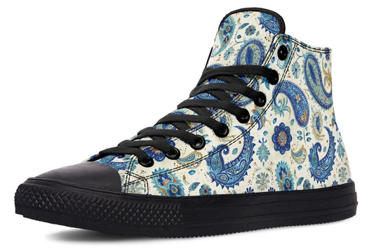 HighTops Blue And Gold Paisley - High Tops Women's High Tops / Black Sole / US 5 / EU35.5 Shoezels™