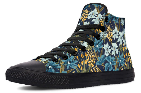 HighTops Blue Wildflowers - High Tops Women's High Tops / Black Sole / US 5 / EU35.5 Shoezels™