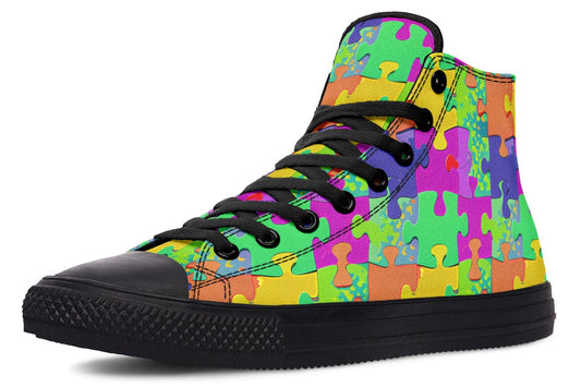 HighTops Colourful Puzzle - High Tops Women's High Tops / Black Sole / US 5 / EU35.5 Shoezels™