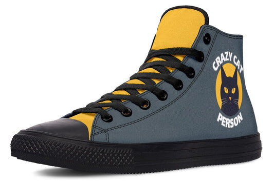 HighTops Crazy Cat Person - High Tops Women's High Tops / Black Sole / US 5 / EU35.5 Shoezels™