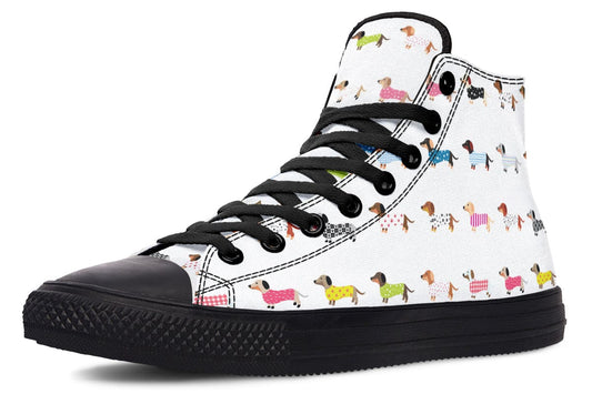 HighTops Dachshund Rainbow - High Tops Women's High Tops / Black Sole / US 5 / EU35.5 Shoezels™