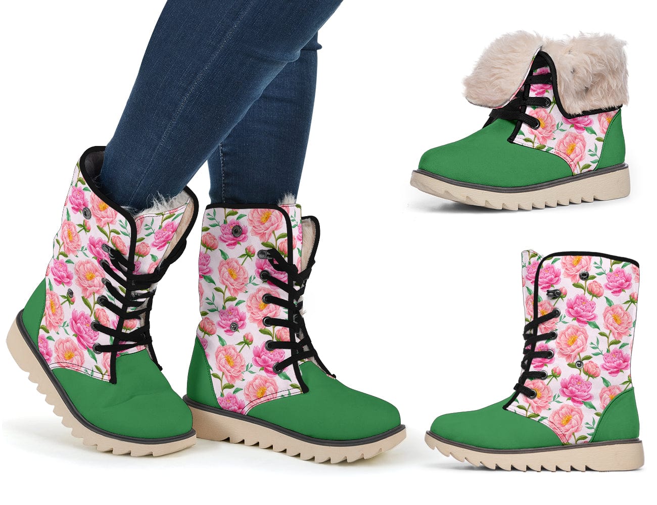 Pink Roses - Winter Boots Shoezels™
