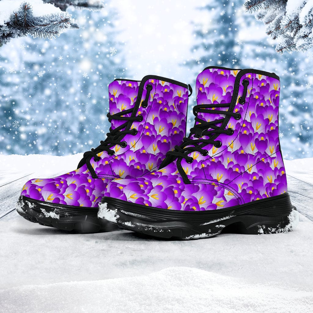 Purple Blooms - Chunky Boots Shoezels™