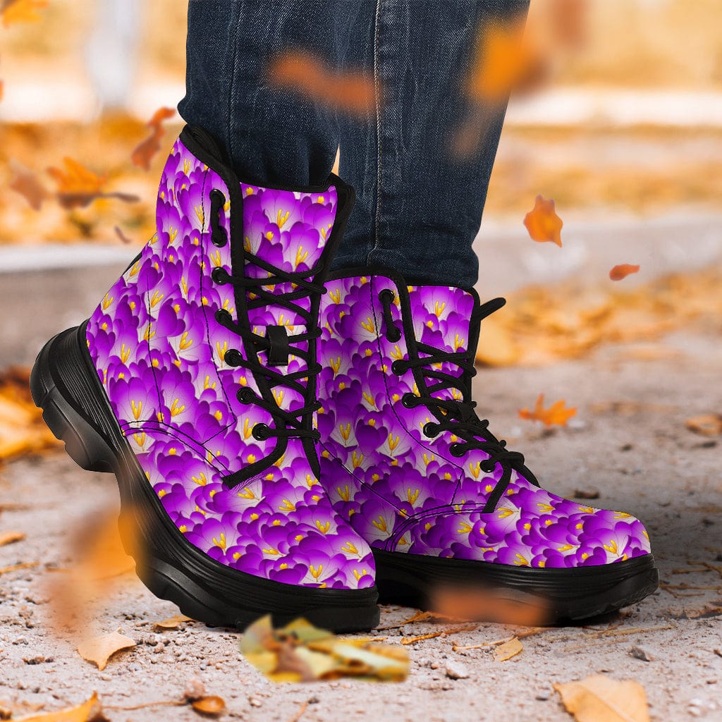 Purple Blooms - Chunky Boots Shoezels™