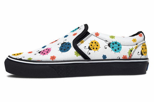 Slip-Ons Colourful Ladybirds - Slip Ons Women's Slipons / Black Sole / US 6 / EU36 Shoezels™