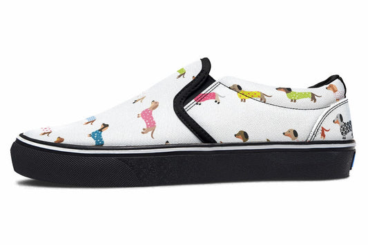 Slip-Ons Dachshund Rainbow - Slip Ons Women's Slipons / Black Sole / US 6 / EU36 Shoezels™