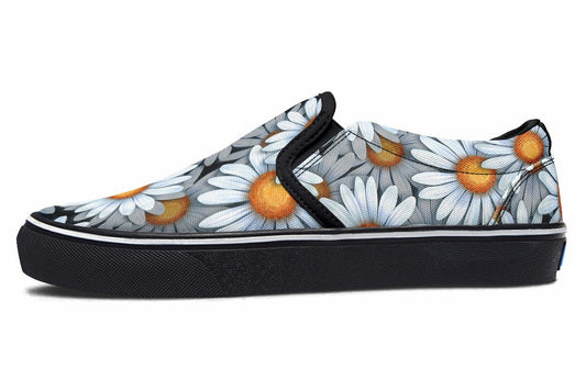 Slip-Ons White Daisy - Slip Ons Women's Slipons / Black Sole / US 6 / EU36 Shoezels™