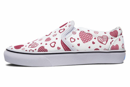 Slip-Ons Hearts - Slip Ons Women's Slipons / White Sole / US 6 / EU36 Shoezels™