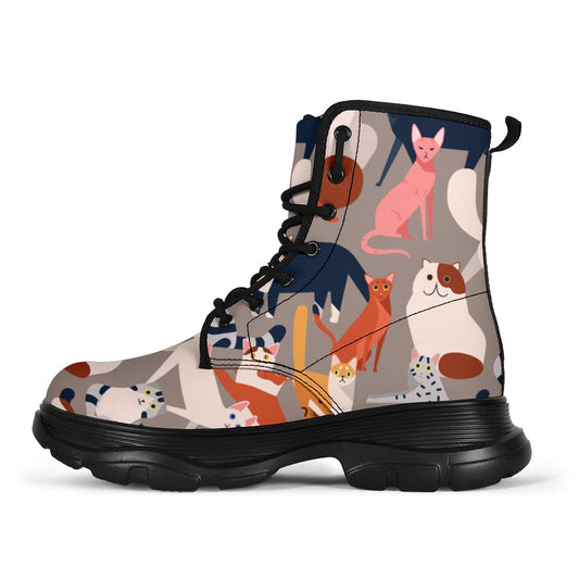 All the Cats - Chunky Boots Women's Chunky Boots - All the Cats - Chunky Boots / US5 (EU35) Shoezels™