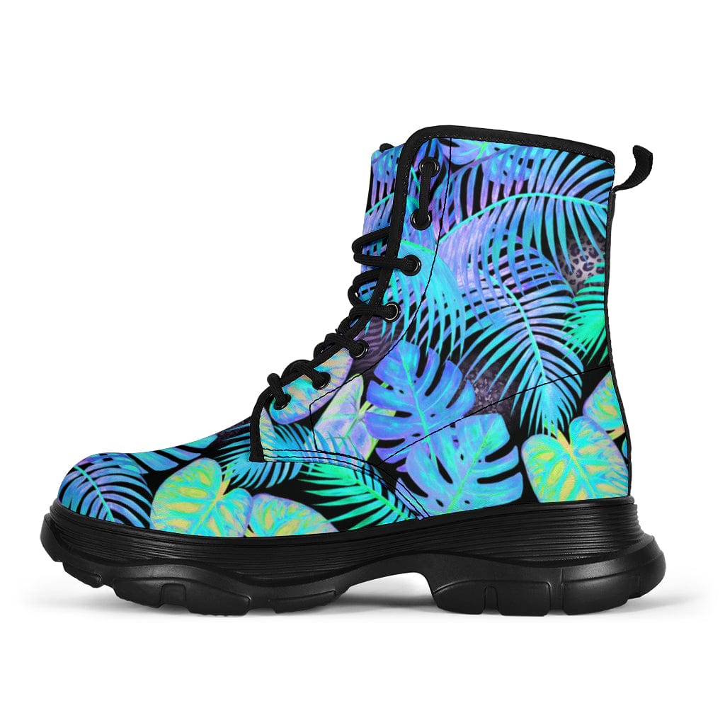Aqua Jungle - Chunky Boots Women's Chunky Boots - Aqua Jungle - Chunky Boots / US5 (EU35) Shoezels™