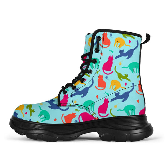 Coloured Cats - Chunky Boots Women's Chunky Boots - Coloured Cats - Chunky Boots / US5 (EU35) Shoezels™