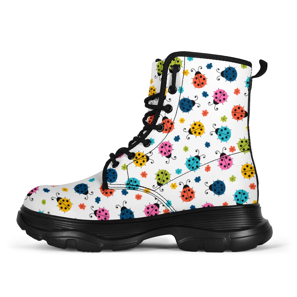 Coloured Ladybirds - Chunky Boots Women's Chunky Boots - Coloured Ladybirds - Chunky Boots / US5 (EU35) Shoezels™