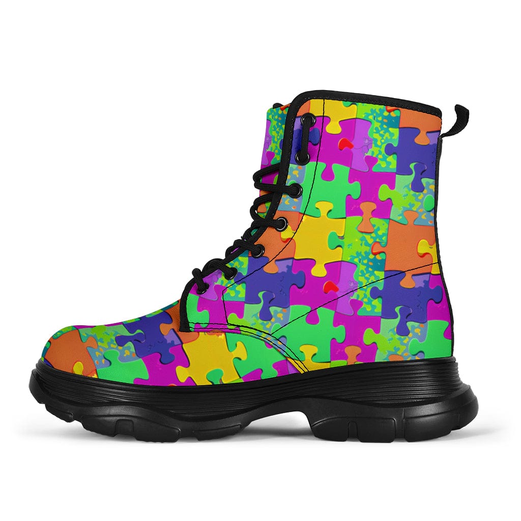 Colourful Puzzle - Chunky Boots Women's Chunky Boots - Colourful Puzzle - Chunky Boots / US5 (EU35) Shoezels™