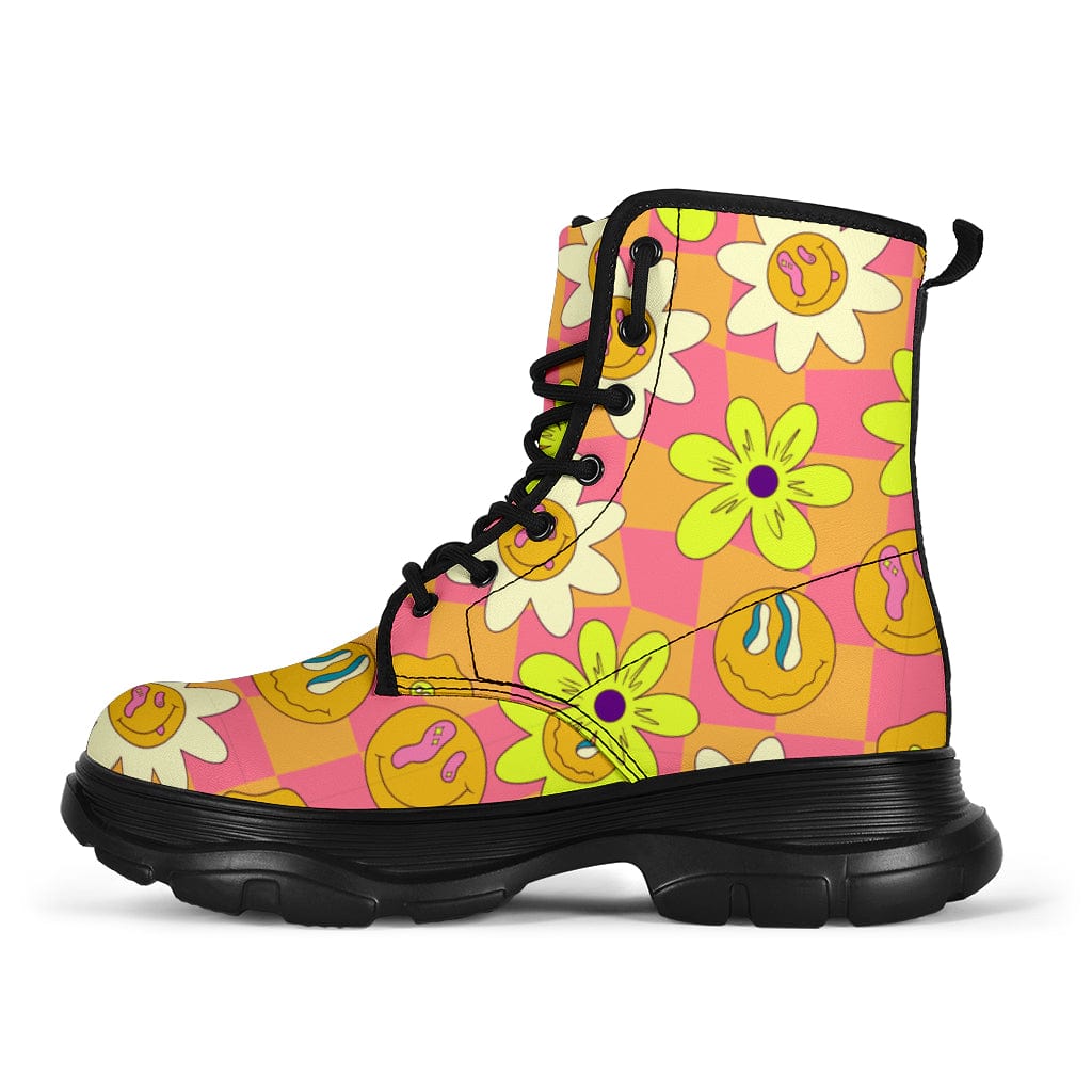 Crazy Flower - Chunky Boots Women's Chunky Boots - Crazy Flower - Chunky Boots / US5 (EU35) Shoezels™