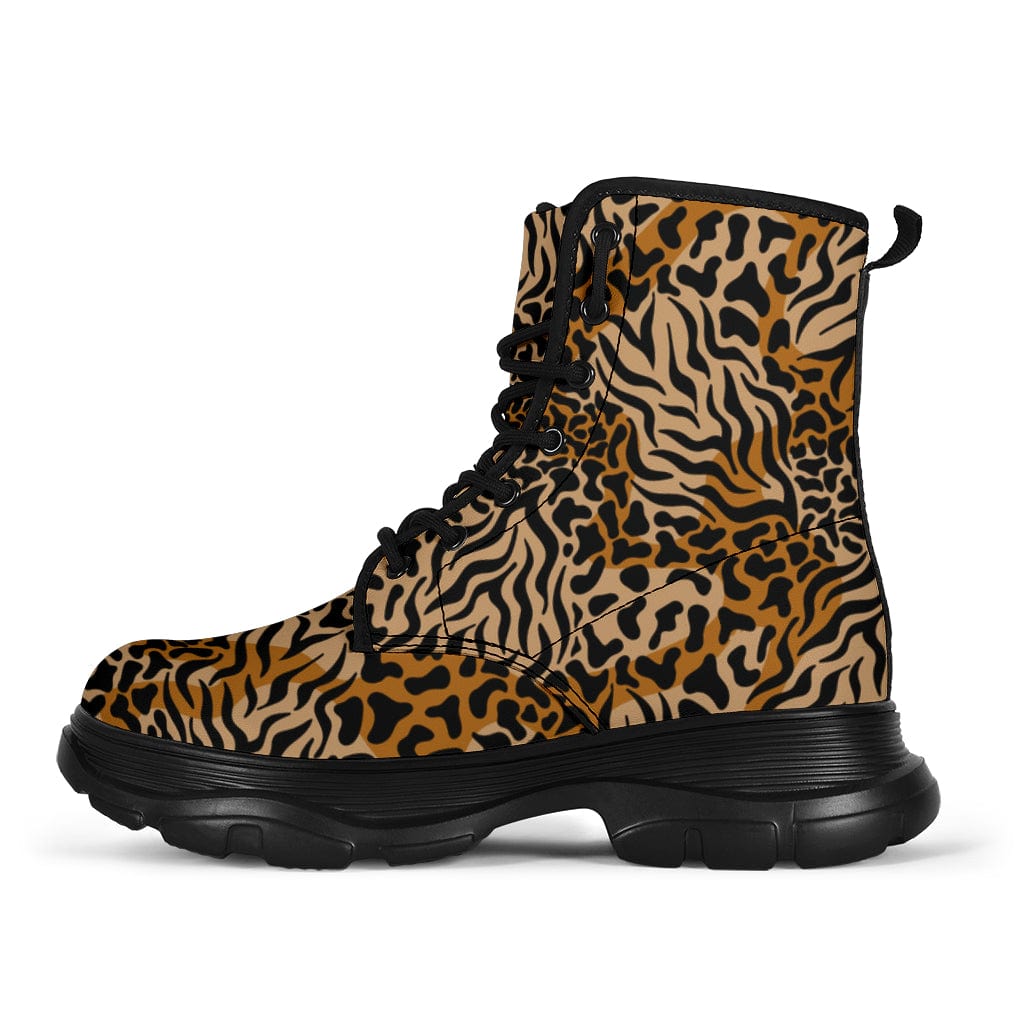 Jungle Cat Print - Chunky Boots Women's Chunky Boots - Jungle Cat Print - Chunky Boots / US5 (EU35) Shoezels™
