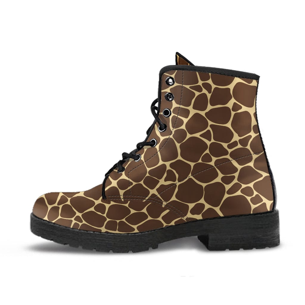Giraffe Pattern - Urban Boots Women's Leather Boots - Black - Giraffe Pattern - Urban Boots / US5 (EU35) Shoezels™