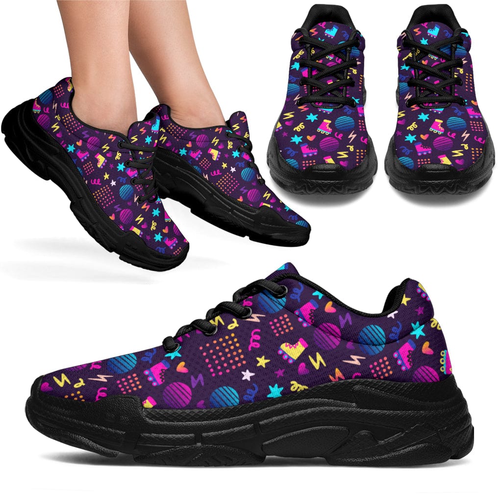 Disco Skater - Chunky Sneakers Women's Sneakers - Black - Disco Skater - Chunky Sneakers / US5.5 (EU36) Shoezels™