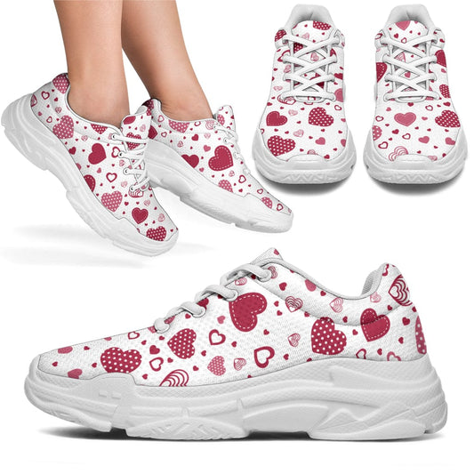 Love Hearts - Chunky Sneakers Women's Sneakers - White - Love Hearts - Chunky Sneakers / US5.5 (EU36) Shoezels™