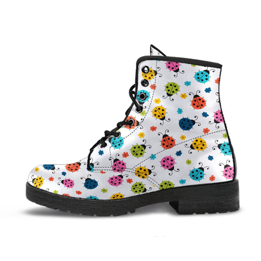 Colourful Ladybirds - Urban Boots Women's Urban Boots - Black - Colourful Ladybirds - Urban Boots / US5 (EU35) Shoezels™