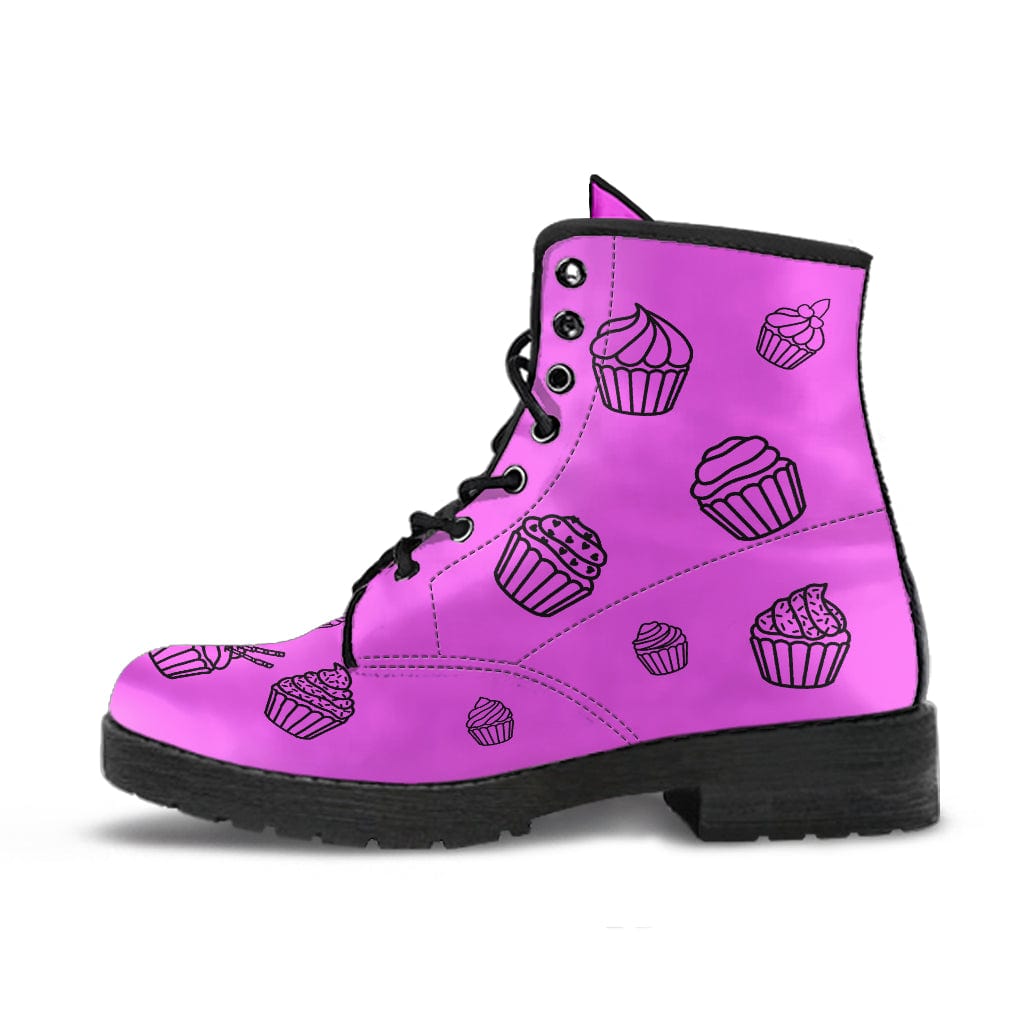 Pink Cupcakes - Urban Boots Women's Urban Boots - Black - Pink Cupcakes - Urban Boots / US5 (EU35) Shoezels™