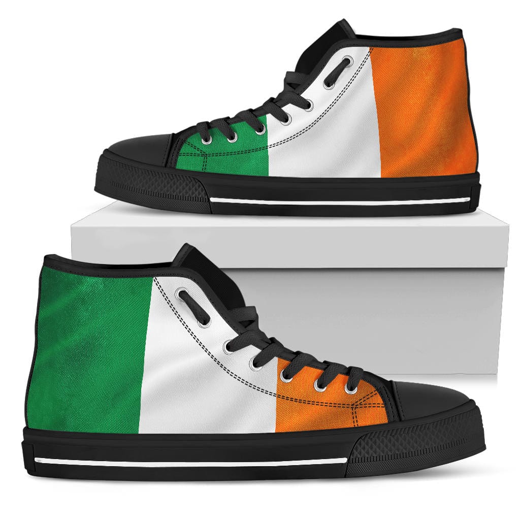 Ireland Flag - High Tops Womens High Top - Black - Ireland Flag - High Tops / US5.5 (EU36) Shoezels™
