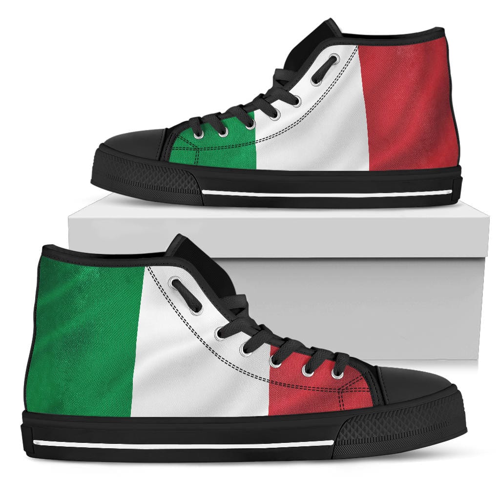 Italy Flag - High Tops Womens High Top - Black - Italy Flag - High Tops / US5.5 (EU36) Shoezels™