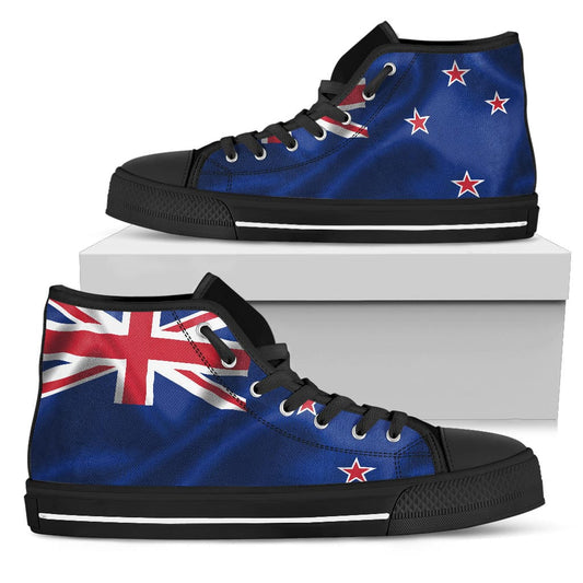 NZ Flag - High Tops Womens High Top - Black - NZ Flag - High Tops / US5.5 (EU36) Shoezels™