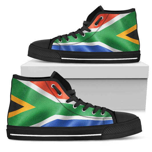 South African Flag - High Tops Womens High Top - Black - South African Flag - High Tops / US5.5 (EU36) Shoezels™