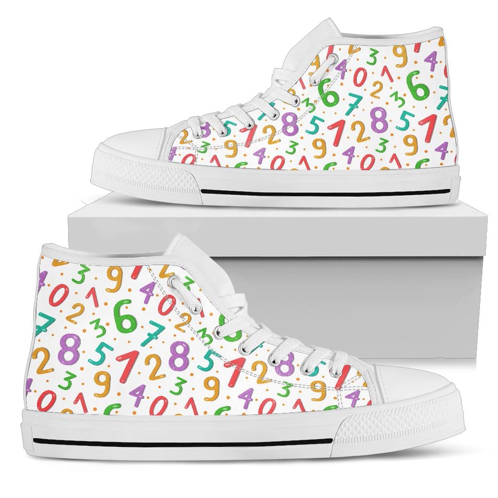 Numbers - High Tops Womens High Top - White - Numbers - High Tops / US5.5 (EU36) Shoezels™