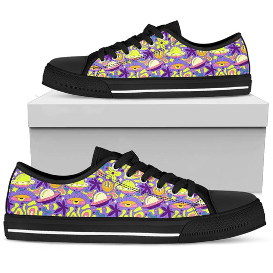 70s Space - Low Tops Womens Low Top - Black - 70s Space - Low Tops / US5.5 (EU36) Shoezels™