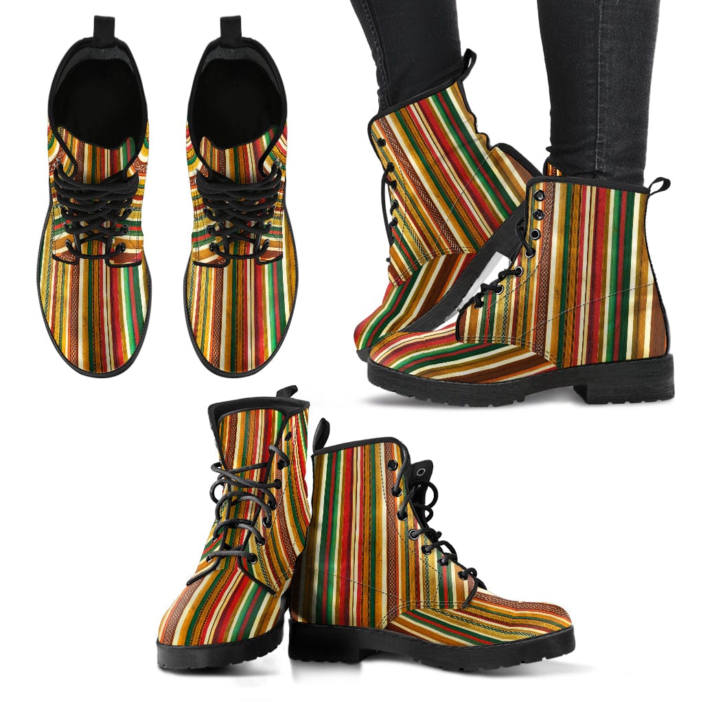 1970s Striped Cruelty Free Leather Boots