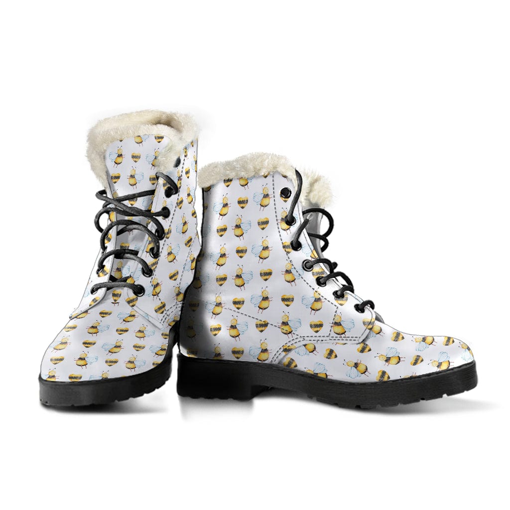 Bee Hearts - Cruelty Free Fur Lined Leather Boots Shoezels™