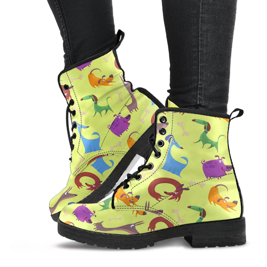 Cartoon Dogs - Cruelty Free Leather Boots Shoezels™