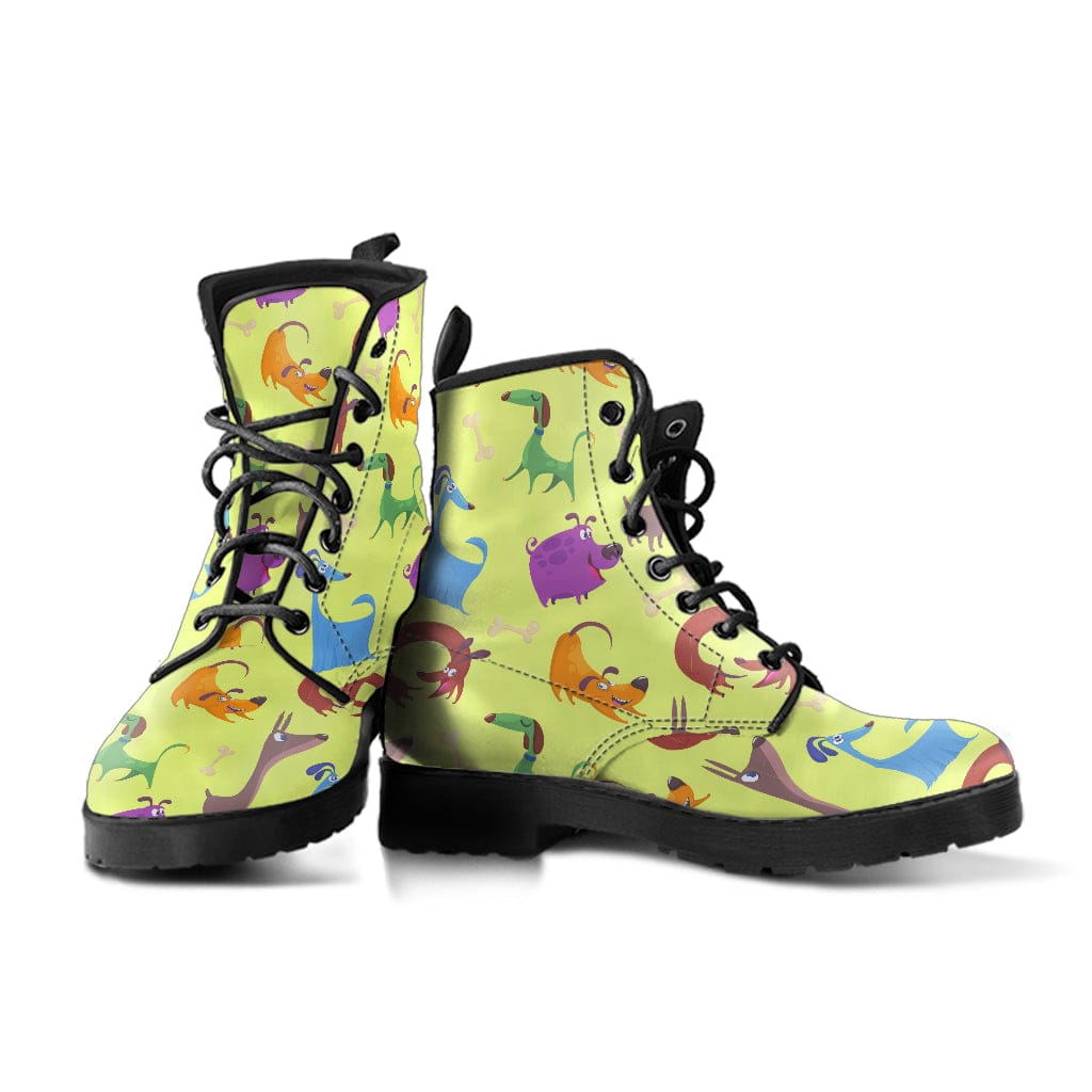 Cartoon Dogs - Cruelty Free Leather Boots Shoezels™