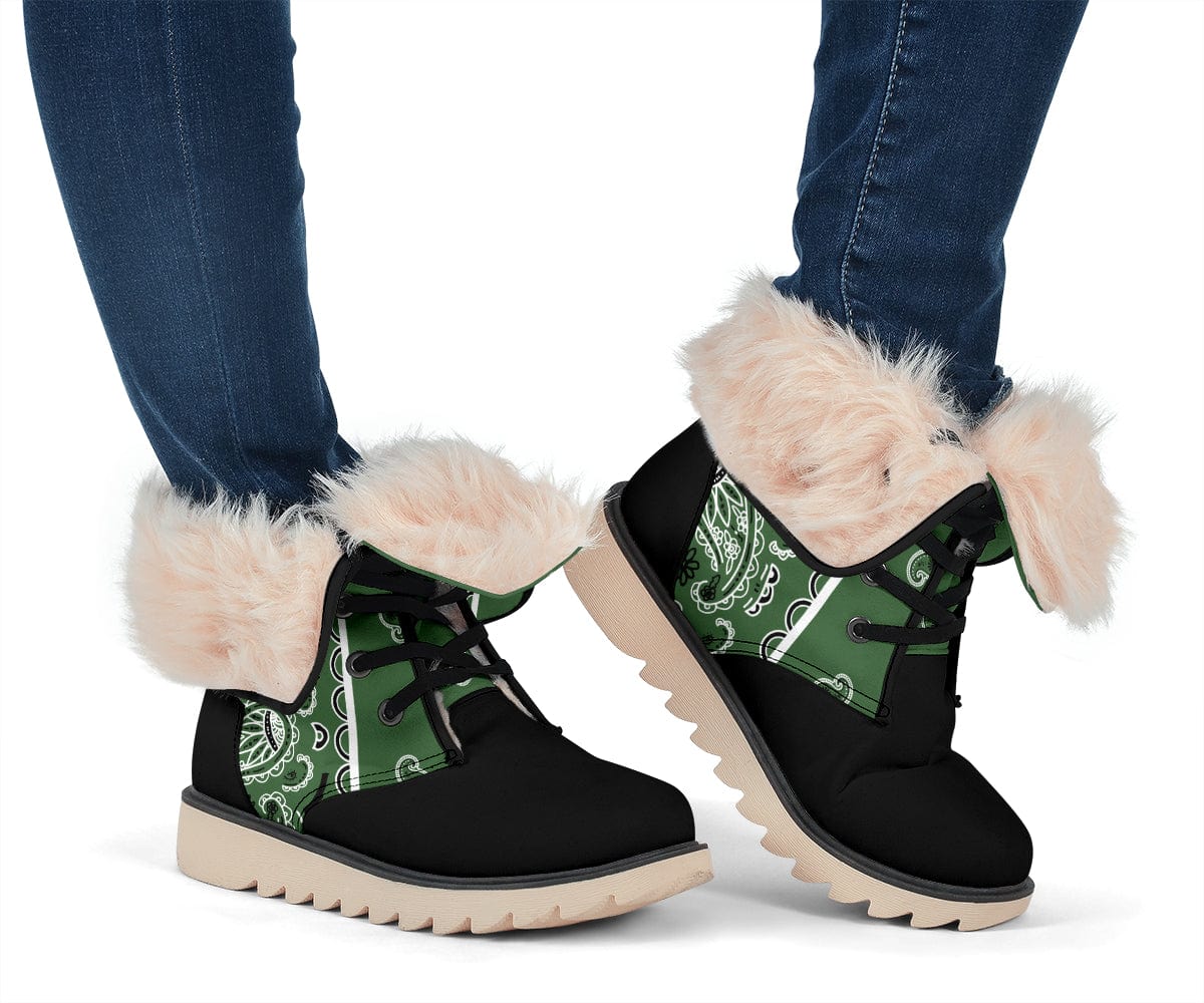 Classic Green Bandana Women's Winter boots