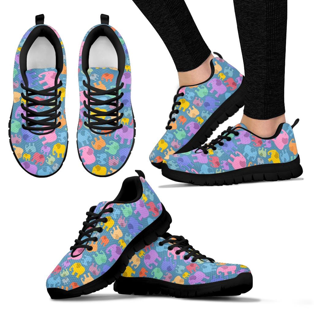 Colourful Elephant (Black or White Sole) - Sneakers Shoezels™