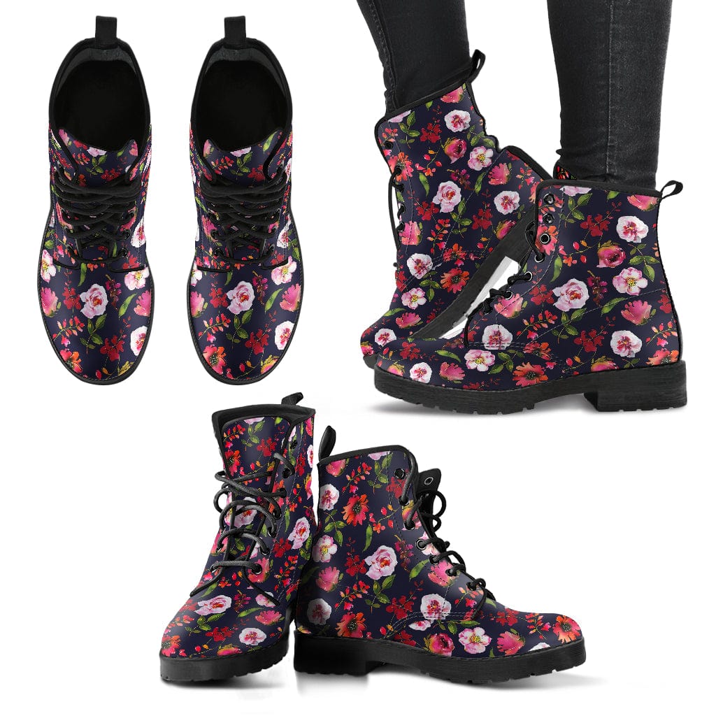 Floral Peonies Cruelty Free Leather Boots