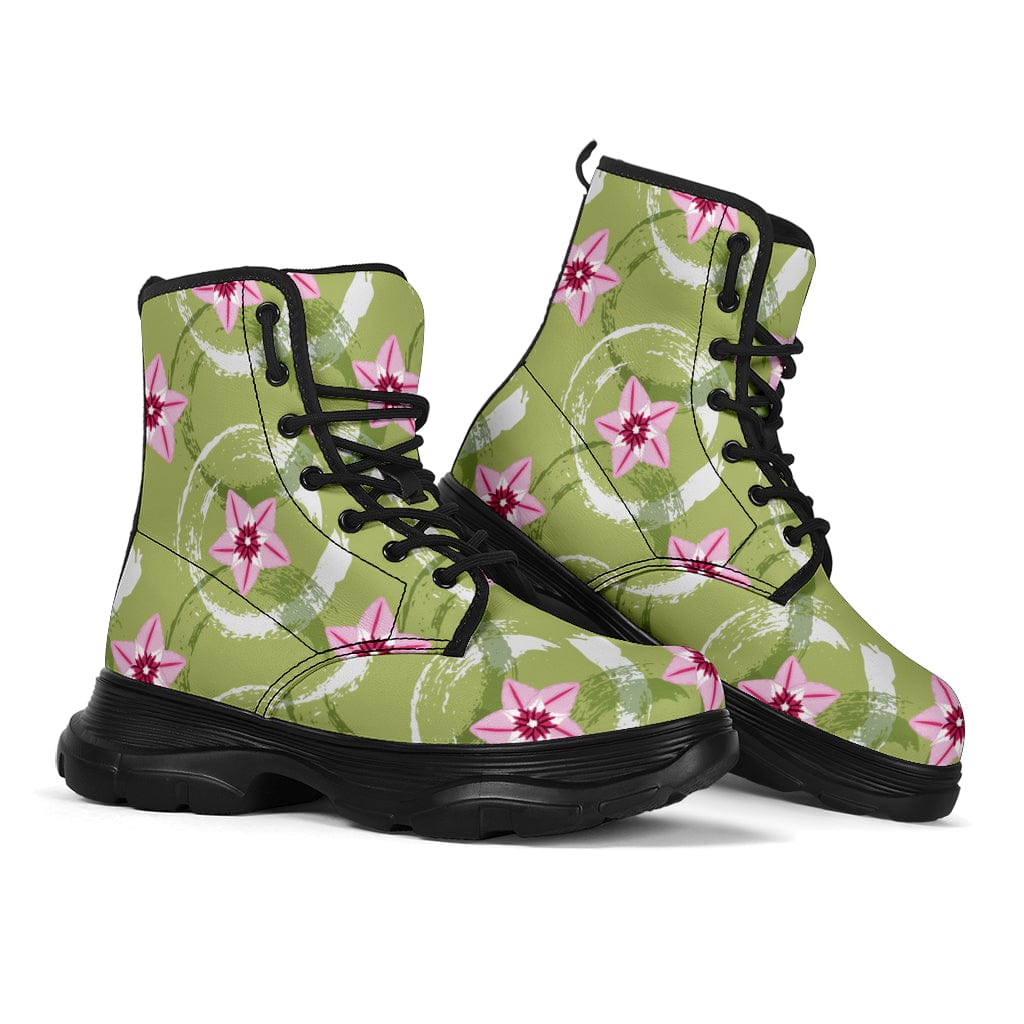 Green Balls and Flowers - Chunky Boots Shoezels™