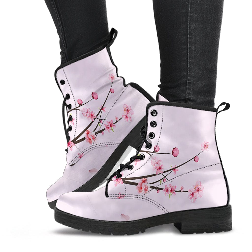 Japanese Flowers Cruelty Free Leather Boots