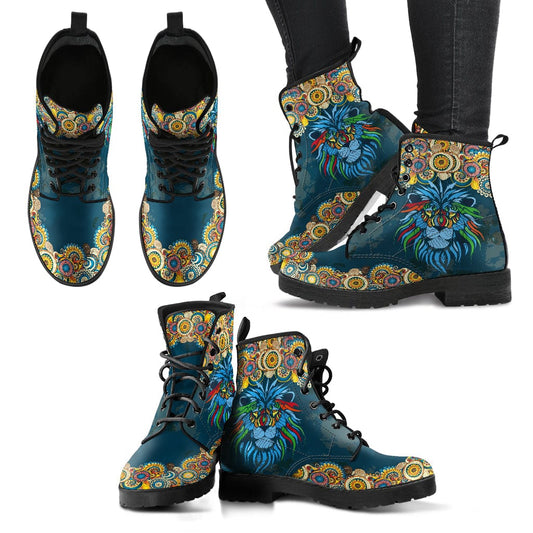 Lion Paisley Cruelty Free Leather Boots
