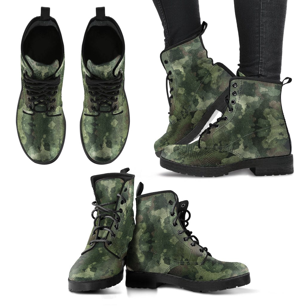 Military Green Camo Cruelty Free Leather Boots